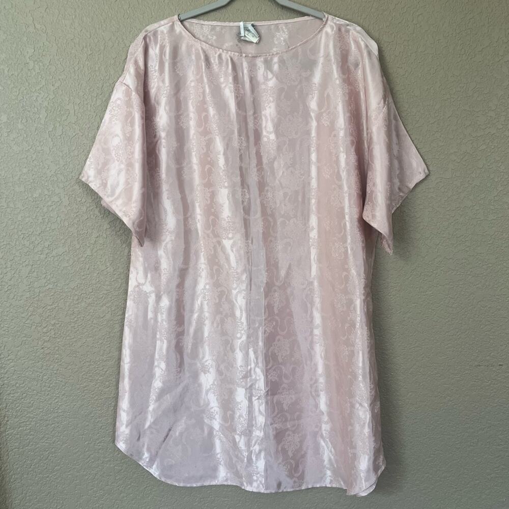 VINTAGE GUNNE SAX night gown pink floral satin